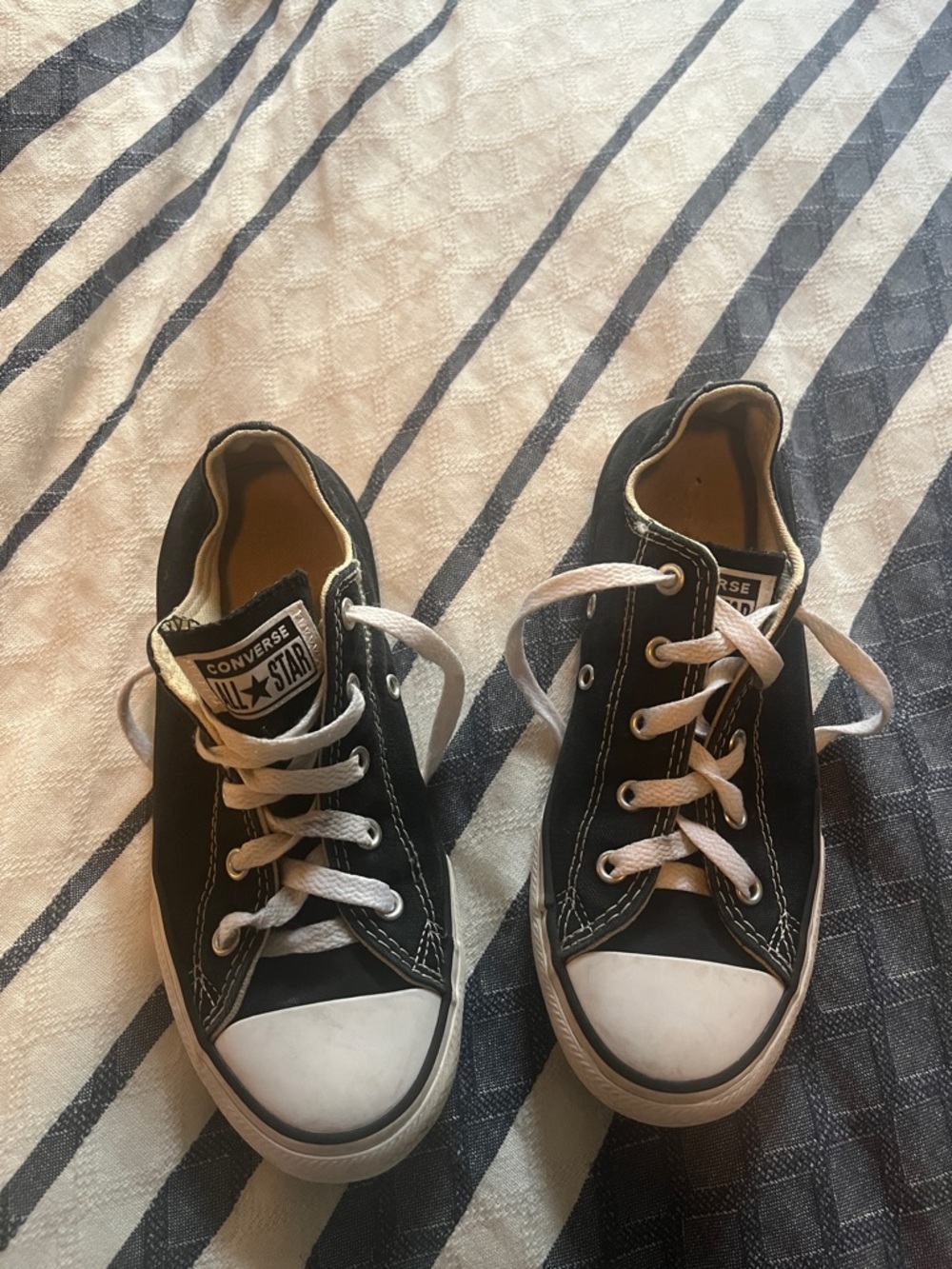 Converse Kids Black and White Low Top Sneakers